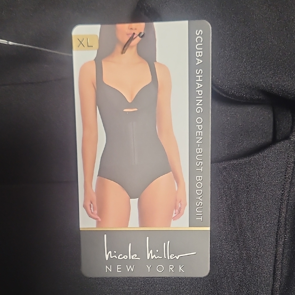 Nicole Miller Black Open-Bust Shapewear Bodysuit - Picture 10 of 16